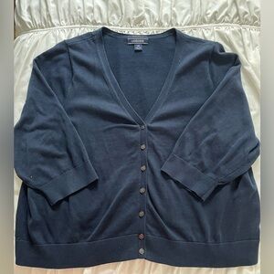 Lands End Supima 3/4 Sleeve Cardigan, 2X
